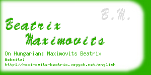 beatrix maximovits business card